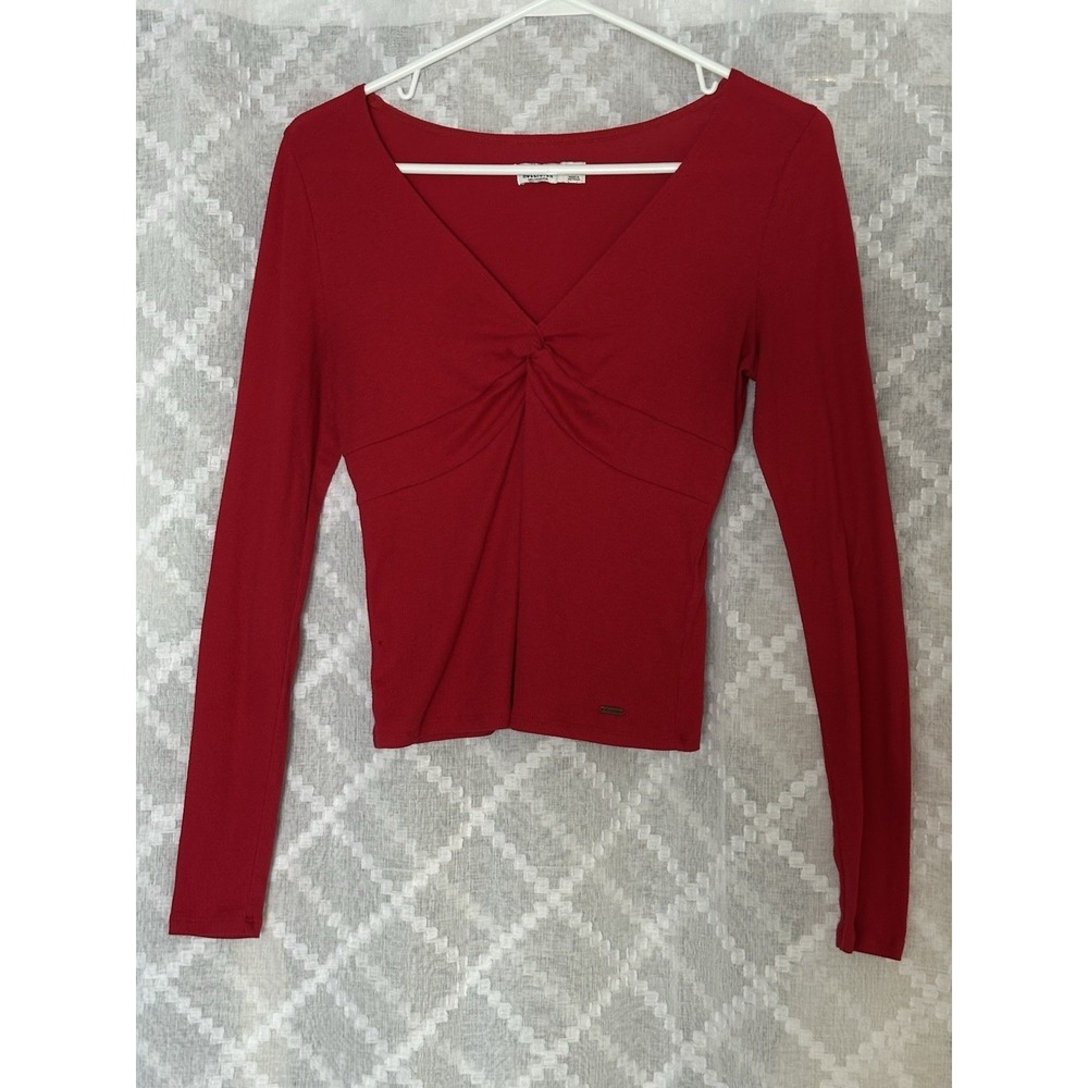 Hollister Y2K‎ Babydoll Top Size Medium Red Bella Elena Gilbert Skater Grunge